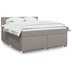vidaXL Boxspringbett, Boxspringbett mit Matratze Taupe 180x200 cm Stoff