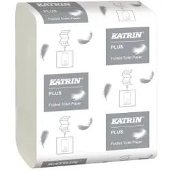 KATRIN Plus Toilettenpapier Einzelblatt 250 Blatt, 2-lagig, Extra weiches, gefaltetes Toilettenpapier mit hygienischer Enzelblattausgabe, 1 Karton = 40 Packungen à 250 Blatt