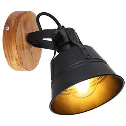 GLOBO LIGHTING Wandleuchte, Leuchtmittel nicht inklusive, Industrie Wand Spot verstellbar Wohn Ess Zimmer Beleuchtung Strahler schwarz
