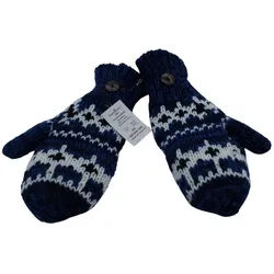 Mein Style Strickhandschuhe Mein Style Klapphandschuhe 605 (1 Paar, 1-St., 1 Paar) Die Spitze kann man aufklappen und mit einem Knopf fixieren blau L