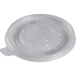 ABENA® Deckel für Pappschalen, transparent, PP, Ø 11,5 cm, Schlichter Einwegdeckel zum Verschließen der Take-away Pappschalen, 1 Packung = 50 Stück