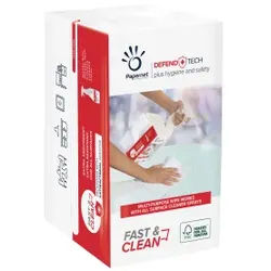 Papernet Papierhandtücher Fast & Clean, W-Falz, 33,25 x 21,60 cm, 2-lagige Einmalhandtücher aus Zellstoff für hohe Ansprüche , 1 Karton = 20 Packungen à 100 Blatt