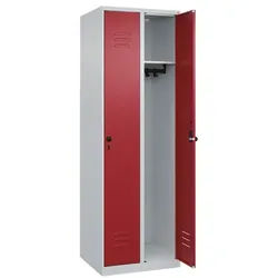 CP Spind »Classic PLUS Korpus lichtgrau« 2x1 Fächer rot, 60x185x50 cm