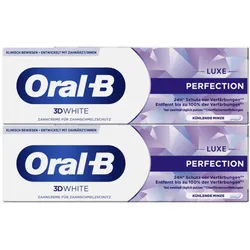 Oral-B 3D White Luxe Perfection Whitening Zahnpasta, Kühlende Minze, 2x75ml 2x75 ml