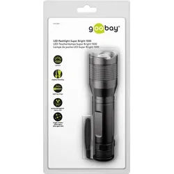 Goobay LED-Taschenlampe Super Bright 1500 - ideal für Arbeit, Freizeit, Sport, Camping, Angeln, Jagd und Pannenhilfe