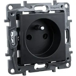 Steckdose 2P + E franz. System schwarz Niloe Step 863530