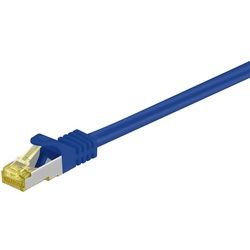 Goobay RJ45 Patchkabel CAT 6A S/FTP (PiMF), 500 MHz mit CAT 7 Rohkabel, Blau