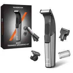 MAXGROOM Multifunktionstrimmer M-319, Multifunktionstrimmer Set, Wasserdichter Multifunktionstrimmer mit LED-Display schwarz