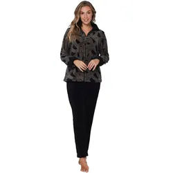Pastunette Hausanzug Kuscheliger Damen Homewearanzug Fleece Qualität (2 tlg) Modisches Design schwarz 40