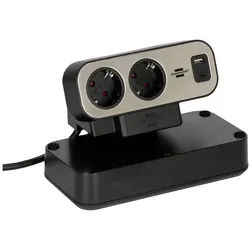 Brennenstuhl ®estilo Duplex Steckdosenleiste 8+2, USB, m.Schalter 1153580200 Einbau-Tischsteckdose, Steckdosen