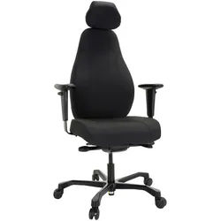 Mid.you Chefsessel , Schwarz , Textil , Drehkreuz , 72x121x60 cm , Wippmechanik mit Härtegradeinstellung, ergonomische Rückenlehne , Büromöbel, Bürostühle, Chefsessel