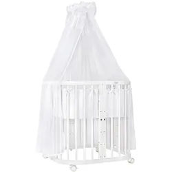 waldin Babybett White, 7in1 mit Matratze , Weiß, Weiß , Holz , Echtholz,Buche , Oval , 73x123 cm , FSC 100% , Babymöbel & Kindermöbel, Babyzimmer, Babybetten, Gitterbetten