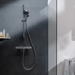 hansgrohe Pulsify Select S Brausesystem 105 3 Strahlarten Relaxation wassersparend, mit Ecostat Fine und Duschstange 90 cm, Badarmaturen, chrom