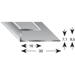 Alu-Gleitabschlussprofile für Parkett und Laminat - silber eloxiert , 7 mm , 7mm silber