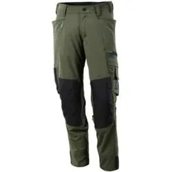 Mascot Hose mit Knietaschen, Stretchstoff Hose Größe 90C60, moosgrün