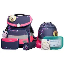 SCHOOL-MOOD® Schulranzen Timeless Pro (7-tlg), PET lila