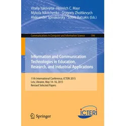 Information And Communication Technologies In Education, Research, And Industrial Applications, Kartoniert (TB)