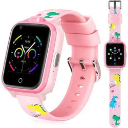 OKYUK T13001 Smartwatch (10 cm, sim-karte), 4G Kinder Smartwatch rosa