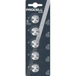 Duracell Batterie Lithium, Knopfzelle, CR2016, 3V Retail Blister (5-Pack)