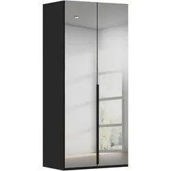 LeGer Home by Lena Gercke Kleiderschrank Schrank Garderobe Ankleide Schlafzimmer Flur SERINA Eyecatcher (3 verschiedene Ausstattungen BASIC/CLASSIC/PREMIUM (inkl. SOFT-CLOSE) in 6 Breiten (101 - 401 cm) mit Front Glas oder Dekor MADE IN GERMANY grau|schwarz 101 cm x 223 cm x 61 cm