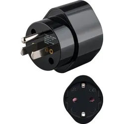 Goobay Netzadapter US/Japan, Schwarz - Schutzkontaktbuchse (Typ F, CEE 7/3) > US-/Japan-Stecker (Typ B, NEMA 5-15, 3-polig)