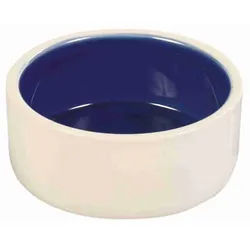 TRIXIE Napf, Keramik, 0,35 l / Ø 12 cm, creme / blau