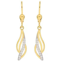 Adelia ́s Paar Ohrhänger Damen Goldschmuck, 333 Gold mit Zirkonia Goldschmuck für Damen goldfarben