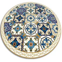 Tulup Vinyl Teppich Ø70 cm Portugiesische Fliesen , Kunststoff , Rund , 70x70 cm , Teppiche und Böden, Teppiche, Outdoorteppiche