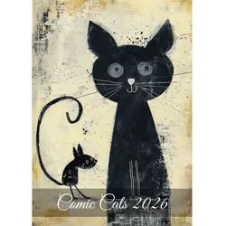 raxxa Wandkalender Comic Cats 2026 - hoch