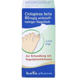 CICLOPIROX beta 80 mg/g wirkstoffhalt.Nagellack 3,3 ml