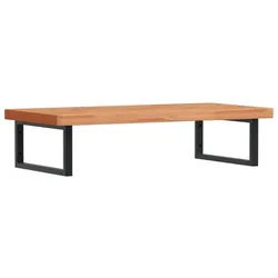 vidaXL Badezimmerspiegelschrank Waschbeckenregal Wandmontage Stahl und Massivholz Buche (1-St) braun|schwarz