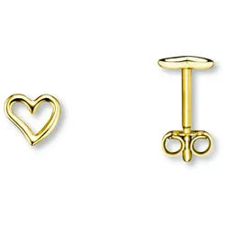 ONE ELEMENT Paar Ohrhänger Herz Ohrringe Ohrstecker aus 333 Gelbgold, Herz mit Bedeutung – eine feine Geschenkidee für viele Anlässe goldfarben