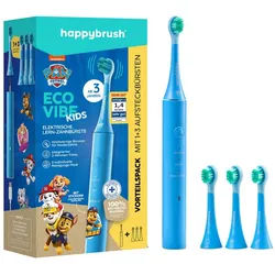 happybrush Elektrische Zahnbürste happybrush ECO VIBE KIDS Paw Patrol + 3 Refills blau