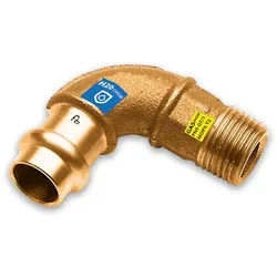 Kupfer Press Kombifitting Winkel 90° mit AG, DVGW, Kontur V, verschiedene Varianten (Ausführung: 12 - 1/2''AG)