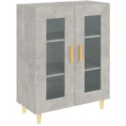 vidaXL Sideboard NA Sideboard Betongrau 69,5x34x90 cm Spanplatte Glas Vitrine grau