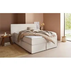 LeGer Home by Lena Gercke Boxspringbett Yuma, incl. Topper, in 4 Breiten, 3 Matratzenarten und je 2 Härtegraden beige 173 cm x 213 cm