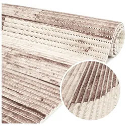 ANRO Schaum-Badematte Antirutschmatte Weichschaummatte Badezimmer Premium, Höhe 5 mm, strapazierfähig, Drainage Effekt, Rillen, wasserdurchlässig, rutschhemmend, pflegeleicht, Weich, fußbodenheizungsgeeignet, schnell trocknend, Rutschhemmend, mit Drainagelöchern, Praktisch, PVC, Eckig, Badteppich Weichschaum 350x130cm Holz Braun braun Eckig | 130 cm x 350 cm x 5 mm