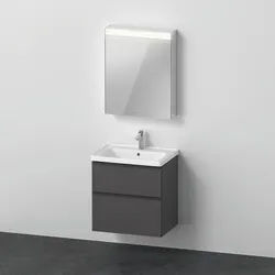 Duravit D-Neo Möbelwaschtisch mit Waschtischunterbau und Spiegelschrank 650x480x2000 mm - DE0115L494 DE0115L4949