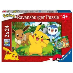 Ravensburger Puzzle Ravensburger Kinderpuzzle 05668 - Pikachu und seine Freunde - 2x24..., 24 Puzzleteile