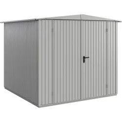 Hörmann Metall-Gerätehaus Berry Classic mit Satteldach Typ 2, 259 x 248 cm,weißaluminium,6,4 m2
