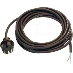 NKBK H05VV 2M1,5 - Netzkabel, Schutzkontaktstecker, 2 m, schw offenes Ende