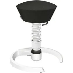 Aeris Bürohocker , Schwarz, Weiß , Metall, Textil , C-Form, rund , 55x45.66x55 cm , Made in Germany, Oeko-Tex® Standard 100, AGR-geprüft , Büromöbel, Bürostühle, Bürohocker