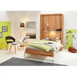 priess Schrankbett Ancona mit Regal und LED-Beleuchtung braun