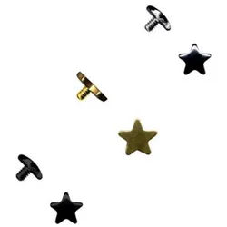 Order & Smile Schmuck Piercing-Implantat Dermal Anchor Aufsatz Hautanker Top Piercing Stern goldfarben