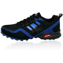Nowaland Bequeme und Funktionale Outdoor-Schuhe Freizeitschuhe Sneaker blau|schwarz 46 EU