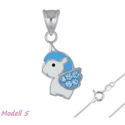 Order & Smile Schmuck Kette mit Anhänger Einhorn Kette Silber 925: Kinderschmuck Anhänger (Set, inkl. Kette), gestempelt silberfarben
