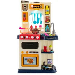 Costway Spielküchenset Blau , Kunststoff , 24x78.5x42.5 cm , Spielzeug, Kinderküchen