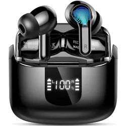 Forrlite In Ear Kopfhörer,Bluetooth Kopfhörer,2026 Kopfhörer Kabellos In-Ear-Kopfhörer (4 ENC Noise Cancelling Mics, IP-X7 Wasserdicht Headphones Sport, 3g USB-C in Ear Ohrhörer, Bluetooth 5.4,48 Std Hi-Fi Stereo Tiefer Bass Wireless Earbuds) schwarz