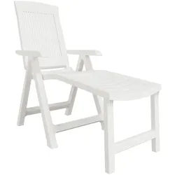 vidaXL Gartenliege NA Gartenliege Klappbar Witterungsbeständig Kunststoff Weiß 5-fach ver weiß