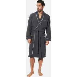 Hausanzug BABISTA "Bademantel CARAVON", Herren, Gr. XL, grau (dunkelgrau), Obermaterial: 90% Baumwolle CO. 10% Polyester COOLMAX PES(Coolmax)., Homewear-Sets Hausanzug